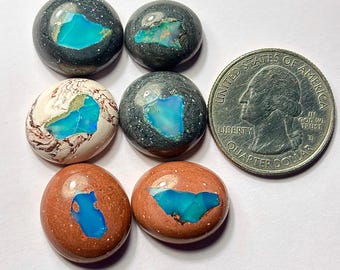 Mexican Cantera Opal Cabochon Lot: Loose Gemstone for Jewelry Making (14-18mm Mix Shape)