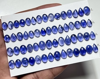Iolite Cabochon Flatback Loose Gemstones for Jewelry Making - Mixed Shape Size 7mm-9mm