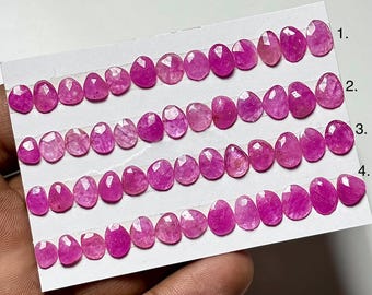Thailand Glass Filled Ruby Rosecut Gemstone, Uneven Shape Stone Size 6mm-9mm for Jewelry Making