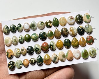 Ocean Jasper Smooth Cabochons : Mixed Shape Loose Gemstone For Jewelry Making