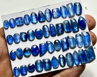Blue Kyanite Rosecut Gemstone, Blue Kyanite Size 7-12mm Freeform Shape Loose Gemstone, Natural Blue Kyanite Rosecut for Jewelry Making Stone