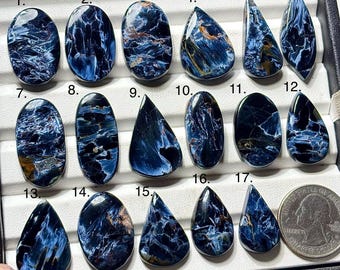 Cabujón de pietersita pulido AAA: piedras sueltas naturales para hacer colgantes, collares y joyas.