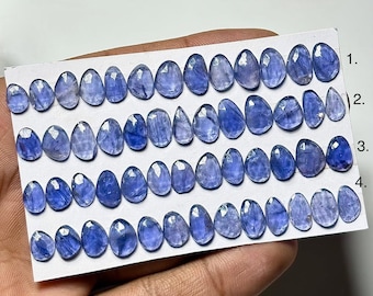 Natural Iolite Faceted Rose Cut, Iolite Cabochon Size 6-8mm Uneven Shape Rose Cut Flat Back, Iolite Loose Gemstone for Jewelry Making Rings