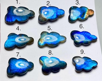 Labradorite Smooth Cabochon: Cloud Shape Loose Stone for Jewelry Making (Size 24mm-35mm)