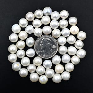 Round Freshwater Pearl Cabochon: Loose Gemstone for Jewelry Making (9x9x4mm)