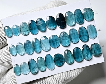 Sea Green Kyanite Gemstone: Natural Kyanite Rose Cut Cabochons For Jewelry Making