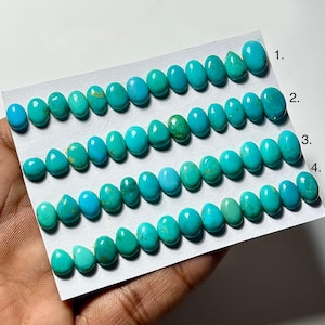 Kingman Turquoise Smooth Cabochon, Kingman Turquoise Size 6-11mm Mix Shape Loose Gemstone, Kingman Turquoise Cabochon for Jewelry Making
