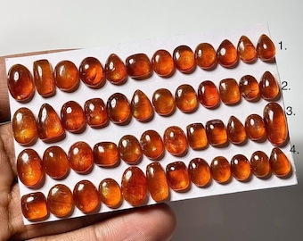 Orange Kyanite Smooth Cabochon: Mixed Shape Loose Stone for Jewelry Making