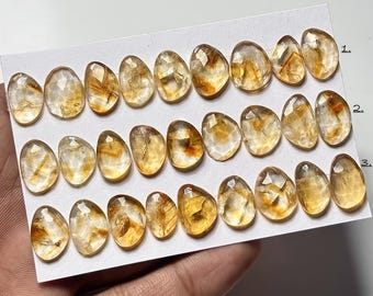 Natural Citrine Rose Cut Cabochon Loose Gemstones for Jewelry Making