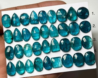 Sea Green Kyanite Cabochon: Natural Kyanite Flatback Loose Gemstones For Jewelry Making
