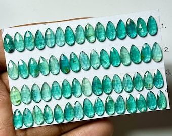 Emerald Green Kyanite Gemstone: 5x10mm Pear Rosecut Loose Stone