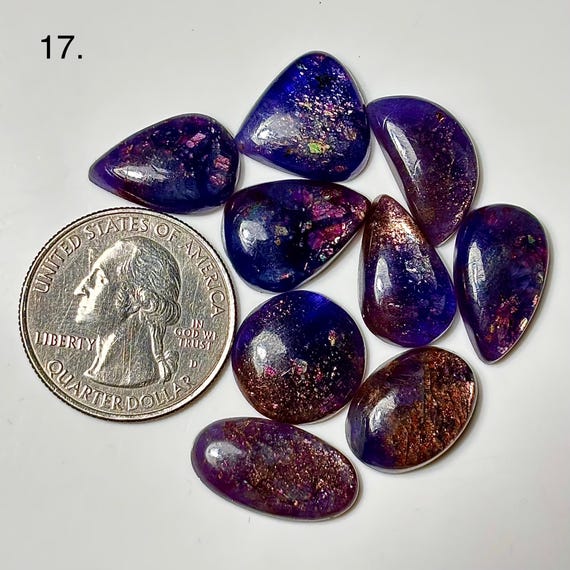 Bloodshot Iolite Smooth Cabochons, Mixed Shape Loose Gemstone for Jewelry Making Size (15mm-22mm)