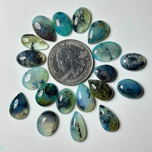 Cabochão de Opala Peruana: Pedra preciosa lisa para fabricação de joias (formato misto de 12-15 mm)