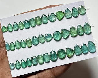 Green Emerald Kyanite Gemstone Mix: Rosecut Jewelry Making (6-12mm Strip)
