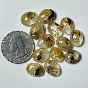 Golden Rutile Quartz Cabochon: Mix Shape Gemstone Lot For Jewelry Making