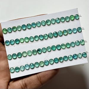 Green Emerald Kyanite Rose Cut Gemstone, Green Emerald Kyanite Size 5-5mm Round Shape Loose Gemstone, Emerald Kyanite for Jewelry Making