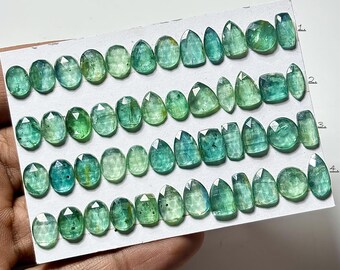 グリーンエメラルドカイヤナイト宝石：ジュエリー製作用のミックスシェイプルースカボション