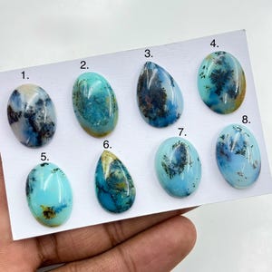1 peça cabochão de opala peruana natural: pedra preciosa oval/pera para joias
