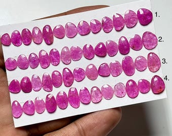Rosecut Glass Filled Ruby Gemstone: Freeform Jewelry Making Stone (6mm-9mm)