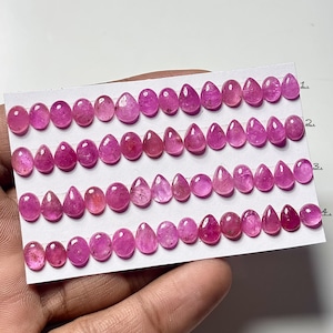 Thailand Glass Filled Ruby Smooth Cabochons, Mixed Shape Loose Gemstone Jewelry Making