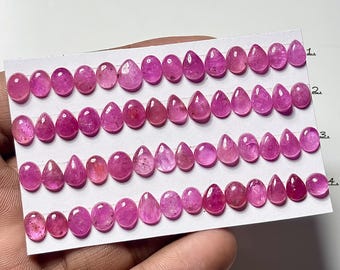 Thailand Glass Filled Ruby Smooth Cabochons, Mixed Shape Loose Gemstone Jewelry Making