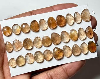 Topacio imperial talla rosa, gemas sueltas de forma irregular de 9 mm a 12 mm para la fabricación de joyas.