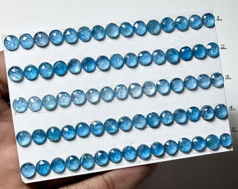 Swiss Blue Kyanite Rosecut Gemstone: 6x6mm Round Loose Stone