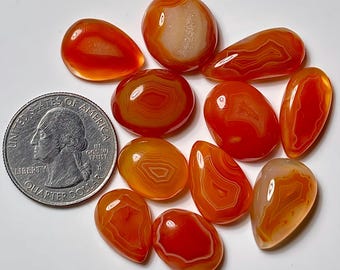 Lake Superior Achat Glatte Cabochons: Größe 16 mm - 23 mm Mix Form Loser Edelstein für die Schmuckherstellung