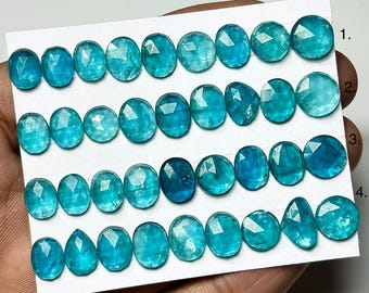 Blue Paraiba Kyanite Gemstones, Natural Kyanite Flatback Loose Cabochon For Jewelry Making
