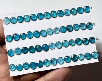 Sea Green Kyanite Rosecut Gemstones , Kyanite Round Shape Loose Stone for Jewelry Making