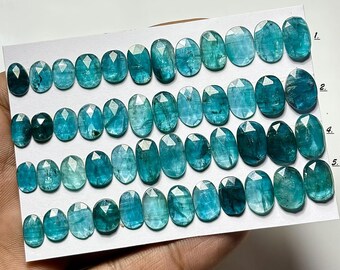 Sea Green Kyanite Rose Cut Gemstones : Natural Flatback Loose Stone for Jewelry Making