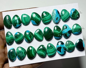 Chrysocolla Malachite Cabochon: Freeform Shape Gemstone for Jewelry Making (Size 14mm-18mm)