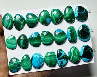 Chrysocolla Malachite Cabochon: Freeform Shape Gemstone for Jewelry Making (Size 14mm-19mm)