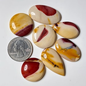 Mookaite Jasper Smooth Cabochon, Loose Gemstone Size 23-32mm Mix Shape For Jewelry Making Stone