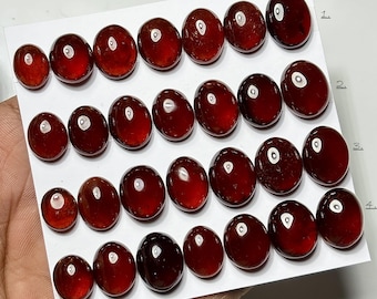 Hessonite garnet smooth cabochons oval shape loose gemstone for jewelry making