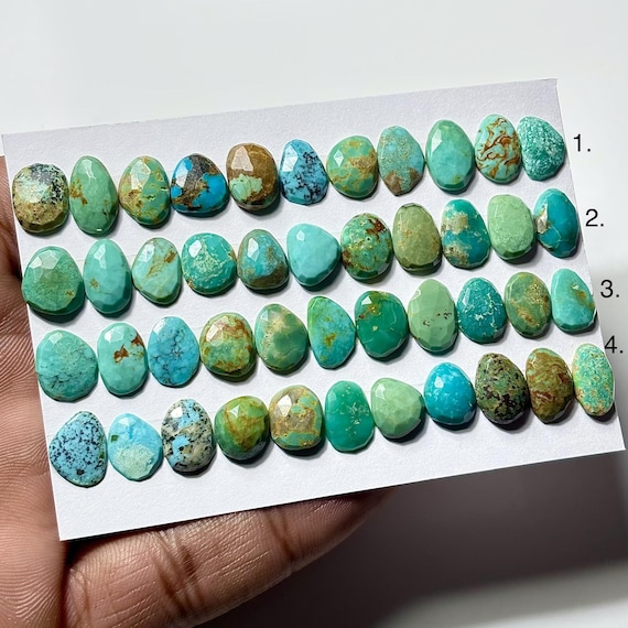 Nevada Turquoise Rosecut Gemstone, Natural Turquoise Uneven Shape Loose Stone For Jewelry Making