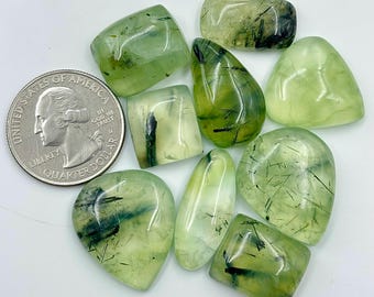 Natural Prehnite Cabochons: Mix Shape Loose Gemstones for Jewelry Making