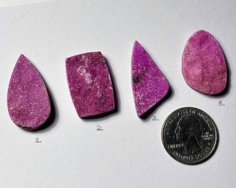 Pink Cobalt Calcite Druzy Gemstones : Natural Druzy Stone Size 26mm - 33mm Mix Shape Cabochon