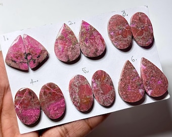 Cobalto Calcite Earrings Pair Cabochon: Natural Mixed Shape Loose Gemstones Jewelry Making