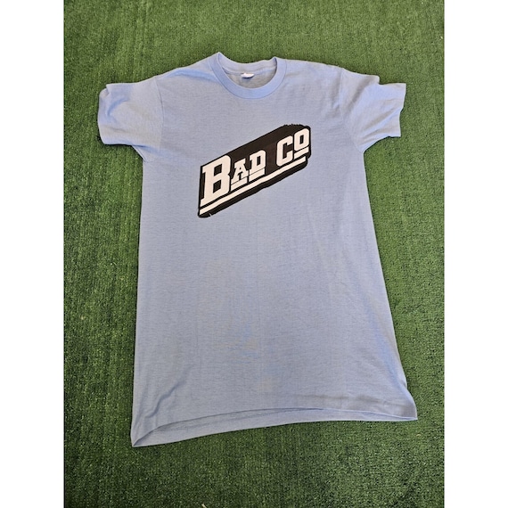 Vintage Bad Company Shirt Mens M FITS S Blue Heat 