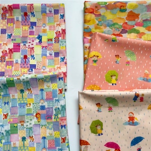 Summer thin fabric 100% Cotton poplin Fabric Cartoon  Fabric Cute Fabric Showa Animal Dogs Fabric  for Crafting, Cushions, Craft