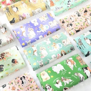 Vintage Pet Dog Cat Fabric - Multi Cat - Cute Rabbit printed quilting cotton, Watercolor animals sewing fabric,Retro cat quilting fabric