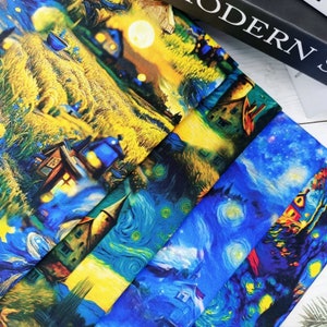 Vintage World famous printed Cloth Oil Painting Calico 100% Cotton fabric Limited pattern Fabric by the yard Fabric by the quarter Quilting