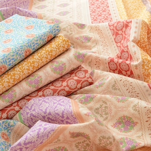 Vintage Style Bohemian Mandala 100% Cotton Fabric Sewing DIY Handmade，Bohemian Fabric Printed Handmade Designer Printed Cotton Fabric
