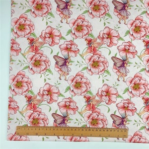 Tissu féerique, jardin féerique, fleurs nocturnes, jardin féerique, tissu en coton Michael Miller fées, pétale rose, fées, tissu image 7