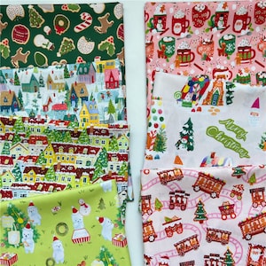 Christmas Wind Cartoon Snowman Gingerbread Man fabric,  Christmas material, cotton quilting fabric Cotton diy manual Christmas decorations