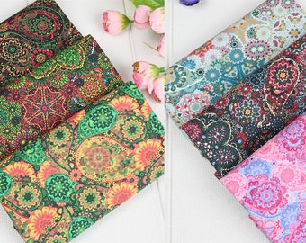 Paisley Floral Cotton Fabric Collection，Vintage Paisley Cotton Fabric,Printed Fabric, Printed Cotton Fabric,quilting fabric By The Half Yard