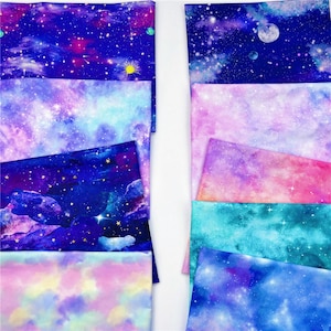 100% Cotton Fabric- Purple Pink Blue Stellar Galaxy Fabric Space Fabric Perfect for Crafting, Facemasks, Cushions, Craft