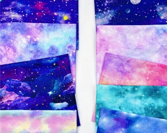 100% Cotton Fabric- Purple Pink Blue Stellar Galaxy Fabric Space Fabric Perfect for Crafting, Facemasks, Cushions, Craft