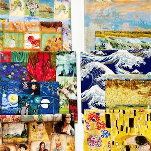 100% Cotton Fabric World famous paintings Fabric  Perfect for Crafting, Facemasks, Cushions, Craft